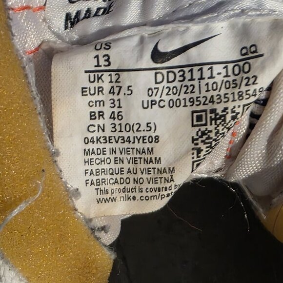 Nike Blazer Mid 77 Jumbo White Black Size 13 Mens Sneakers 2021 DD3111-100 - Picture 9 of 9